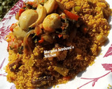 Fried couscous with spinach and egg saucematakin girki7 hoto