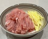 A picture of step 1 of Ginger Pork Strips.