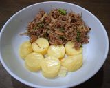 รูปขั้นตอนการทำที่ 4 ของ เต้าหู้ไข่,เห็ดเข็มทอง,หมูสับ - คีโต