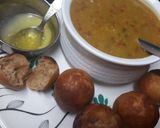 A picture of step 3 of Dal baatis in appe pan.