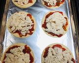 A picture of step 4 of Mini Shredded Salsa Chicken Tortilla Pizzas 🍕.