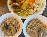 Hình bước làm 1 của món Sữa yến mạch trái cây (oatmeal mixed with fruit)
