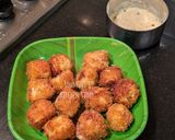 A picture of step 11 of Paneer popcorns with chilli garlic dip.