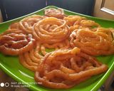 A picture of step 3 of Jalebi with Rabri.