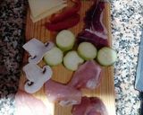 Foto del paso 3 de la receta: Banderillas pollo, calabacín, jamón serrano, queso y champiñón