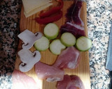 Foto del paso 3 de la receta: Banderillas pollo, calabacín, jamón serrano, queso y champiñón