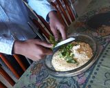 A picture of step 1 of Cauliflower fritters.