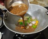 A picture of step 4 of Vegetable Manchurian Masala.