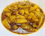 A picture of step 3 of Aamer Tok Jhaal Misti Achar or Sweet,Sour and Spicy Mango Pickle.