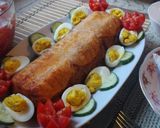 Sajtos-sonkás fasírt, gerincformában sütve recept fázis 5 fotója