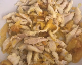 Foto del paso 3 de la receta: Timbal de gallo con pimiento, patata, cebolla y huevo 👩🏻‍🍳