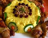 صورة لخطوة 11 من وصفة أفخاذ الدجاج بالكتشاب مع الأرز الأصفر والمكسرات 👌