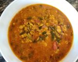 A picture of step 14 of Dal Palak.