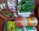 A picture of step 1 of Crispy Bhindi fry.
