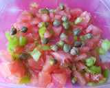 Foto del paso 7 de la receta: Ceviche de almejas con aguacate y melocotón al aroma de naranja