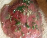 Foto del paso 4 de la receta: Milanesa de cuadril rellena de jamón y muzza,acompañado con unos tirabuzones con salsa de remolacha