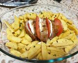 Pas rețetă Cotlet de porc Caprese și cartofi cu cașcaval la cuptor 2 fotografie
