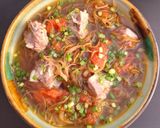 Hình bước làm 6 của món Canh hoa chuối sườn non