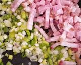 Foto del paso 1 de la receta: Relleno de puerro, queso y panceta