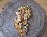 A picture of step 7 of Water chestnut and buckwheat flour Spring Roll.