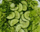 A picture of step 1 of Subway style salad.