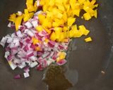 A picture of step 2 of Shrimp Tacos with Anaheim Chile.