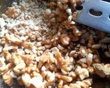 A picture of step 2 of Coffee Walnut chikki.
