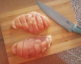 A picture of step 1 of Stuffed Chicken Breast with Peppers and Cheese.