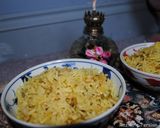 A picture of step 8 of Persian mung beans rice.