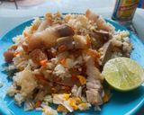 รูปขั้นตอนการทำที่ 3 ของ ข้าวผัดหมูกรอบพริกเกลือ