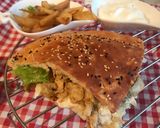 A picture of step 5 of Turkish Shawarma with Turkish Doner Bread.