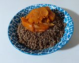 Une image de l'étape 11 de Couscous noir au blé fermenté à la courge sauce rouge 🥣.