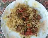 A picture of step 5 of Chicken salami chunks biryani.