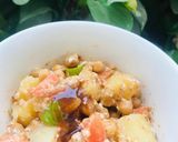 A picture of step 3 of Aloo chana chat.