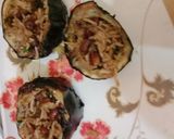 A picture of step 6 of Cheesy Kidney Beans Rice Stuffed Eggplant.