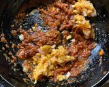 A picture of step 6 of Stuffed Karele or Bitter Gourd with Chicken Qeema in Kashimiri style.