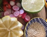 A picture of step 1 of Vietnamese inspired vegetable rolls #summerchallange1So easy to make, no cooking required 😀.