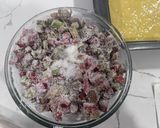 A picture of step 2 of Grandmas Rhubarb Cake.