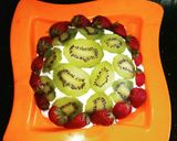 A picture of step 9 of Lemon cake pudding with upside down kiwi whipped cream frosting.