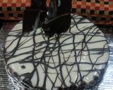 A picture of step 9 of Eggless Whole wheat Vanilla cake with white chocolate ganache.