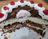 A picture of step 6 of Black forest ice cream cake.