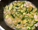 A picture of step 3 of Creamy Zucchini and Shrimp Penne.