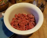 A picture of step 1 of Beef and Barley Soup.