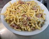 Une image de l'étape 15 de Macaronis aux oignons, ail, Boursin®️ et jambon cru.