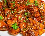 A picture of step 1 of Orange glazed sesame chicken.