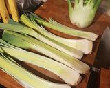 A picture of step 3 of Harissa Chicken with Caramelized Leeks and Fennel.