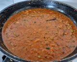 A picture of step 5 of Cashew matar masala.
