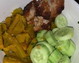 Hình bước làm 3 của món Chả cá chiên với dầu dừa+bí đỏ+dưa leo (eat clean, giảm cân)