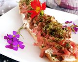 Une image de l'étape 4 de Bruschetta tartine champignons lardons fromage frais 😋.