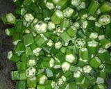 A picture of step 2 of Bhindi fry.